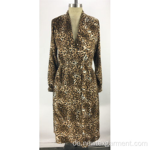 neuer Art und Weiseleopard druckte langes Damenkleid